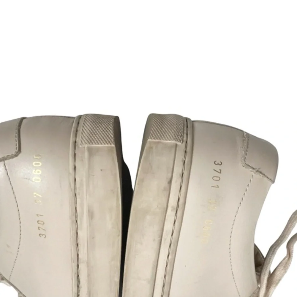 Common Projects Achilles Low Sneakers Beige Leather Lace Up‎ Women's Size 7